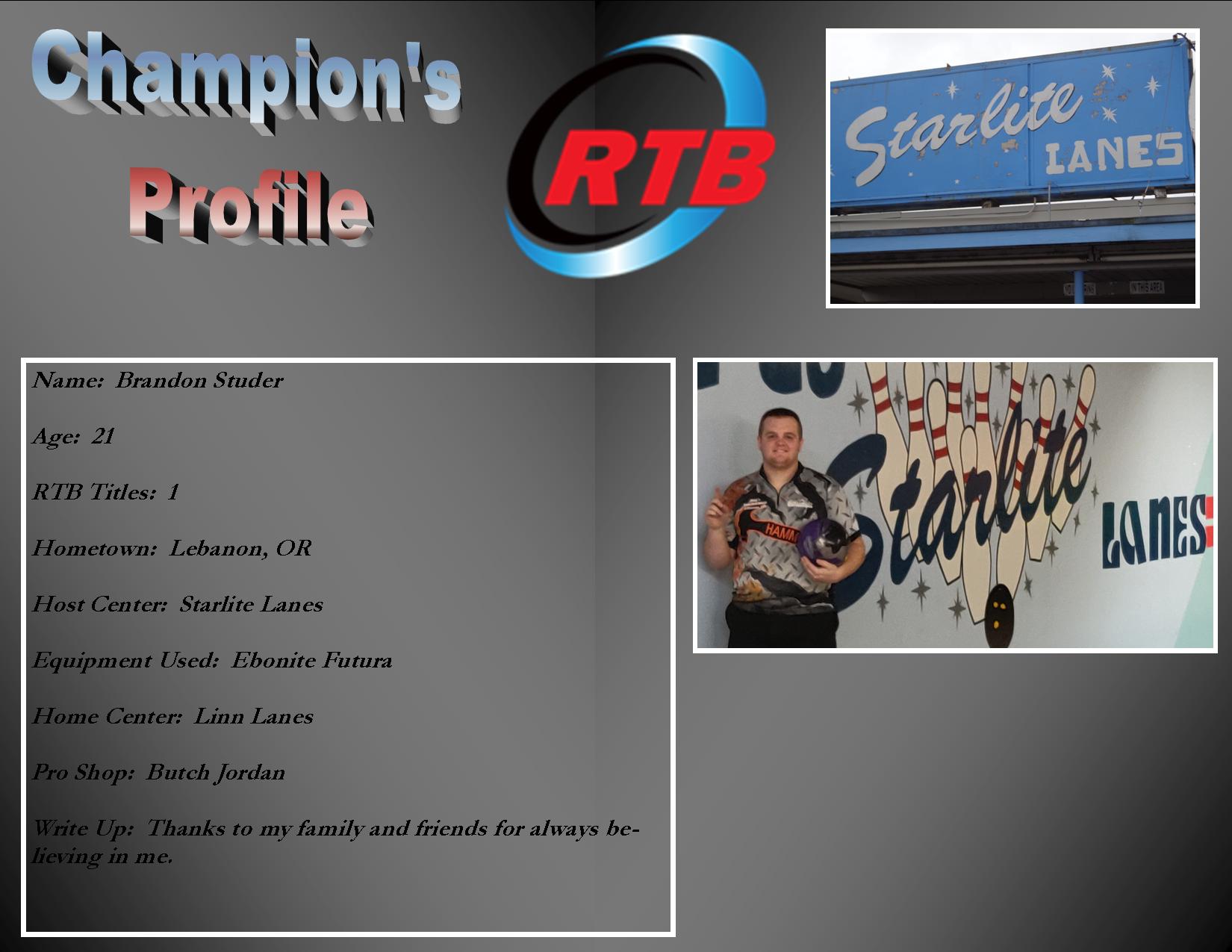 Brandon Studer Grand Finals Champion 2019 Profile