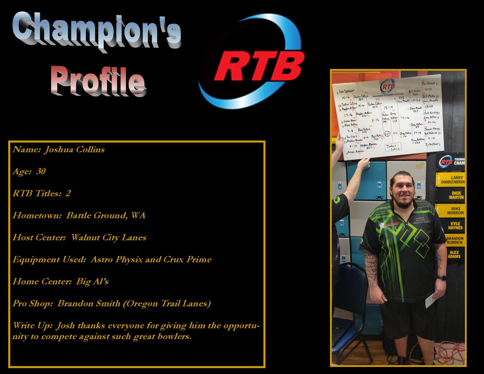 Joshua Collins TOC Champion 2019 Profile